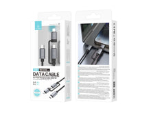 Fekete Techancy 2 az 1-ben USB-C töltőkábel