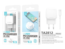 Fehér Techancy USB-C PD töltő szett kábellel