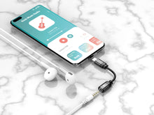 Fekete Techancy USB-C–3,5 mm audio adapter