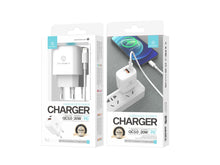 Fehér Techancy TA2801 hálózati gyorstöltő USB-C–Lightning kábellel