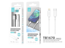 Fehér Techancy USB-C–Lightning kábel