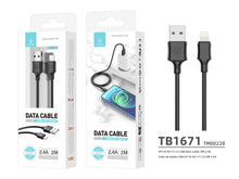 Fekete Techancy USB-A–Lightning kábel