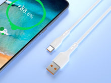 Fehér Techancy USB-A–USB-C gyorstöltő kábel
