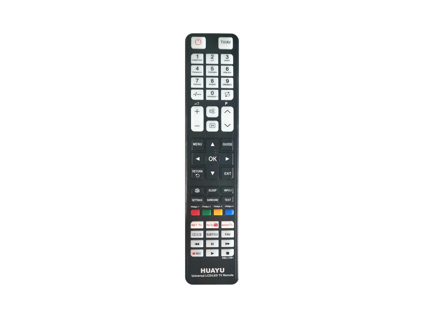 Fekete Techancy TU2411 univerzális TV távirányító