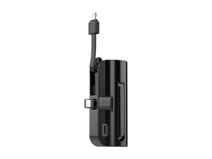 Fekete Techancy TF2778 5000 mAh powerbank beépített töltőkábellel