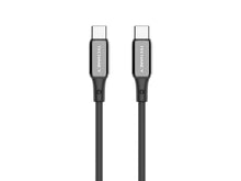 Fekete Techancy USB-C–USB-C kábel alumínium csatlakozóval