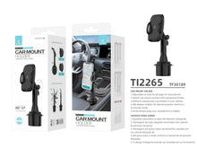Fekete Techancy TI2265 autós telefontartó pohártartóba