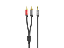 Fekete Techancy 3,5 mm–2 RCA audiokábel