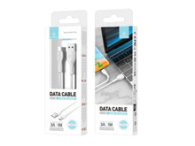 Fehér Techancy USB-A–USB-C adatkábel