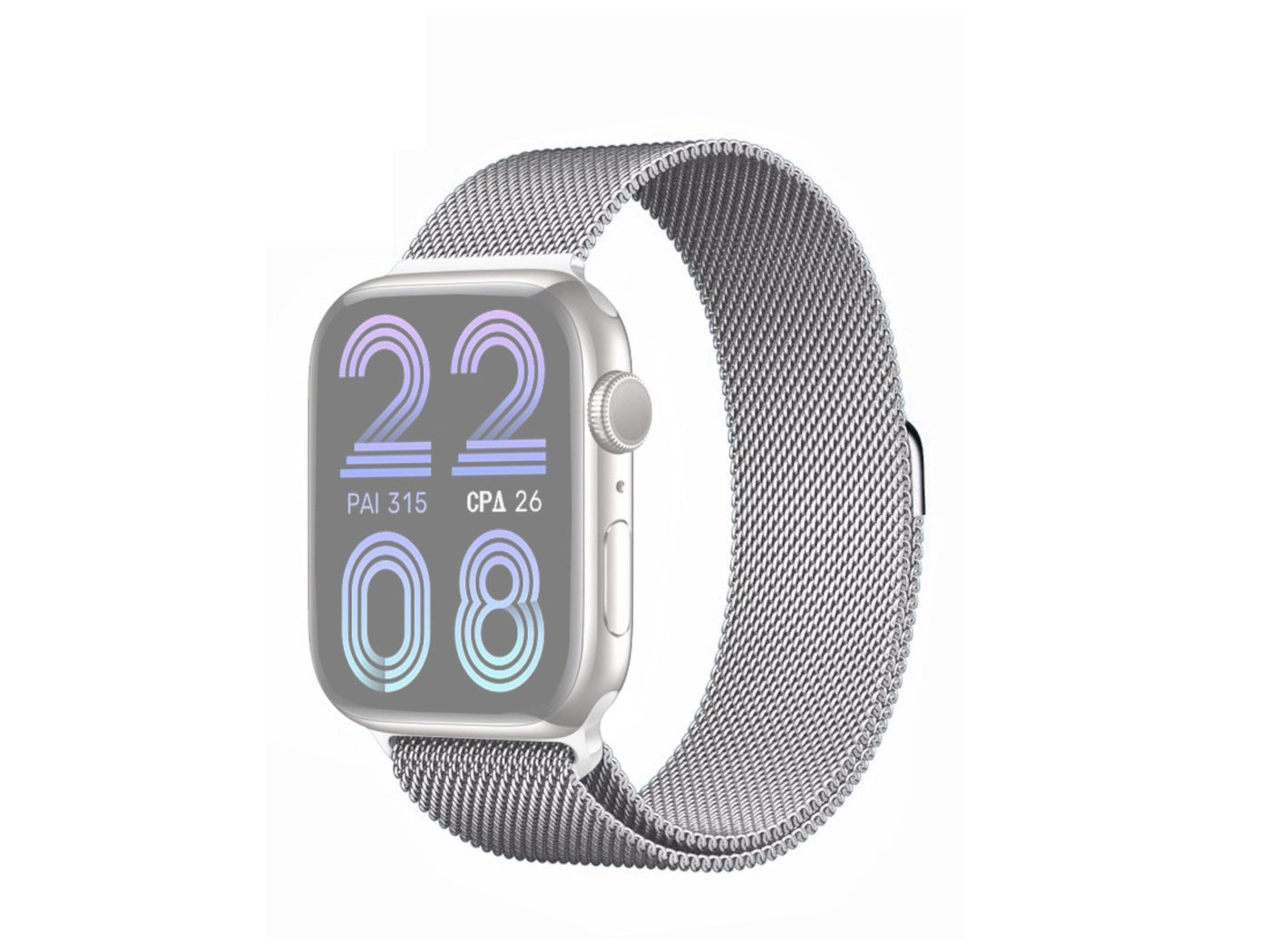 Ezüst Techancy mágneses fémszíj Apple Watch 49 mm-hez