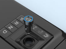 Fekete Techancy TC6412 autós töltő két USB-porttal