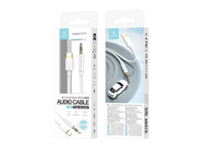 Fehér Techancy AUX audiokábel iPhone-hoz, 1 m