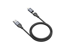 Fekete Techancy 2 az 1-ben USB adatkábel