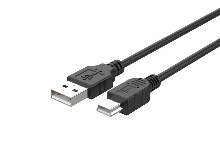 Fekete Techancy USB-A – Mini 5P adatkábel