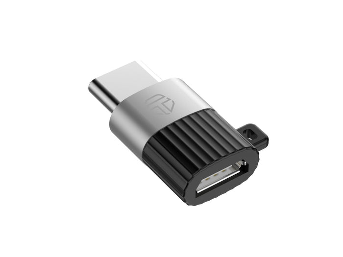 Fekete Techancy KK2104 USB-C–Micro OTG adapter