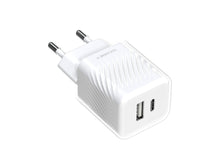 Fehér Techancy USB-C és USB-A fali töltő