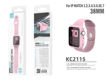 Rózsaszín Techancy szilikon óraszíj kijelzővédővel Apple Watch 38 mm-hez