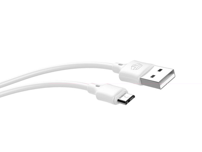 Fehér Techancy USB-A–Micro USB kábel