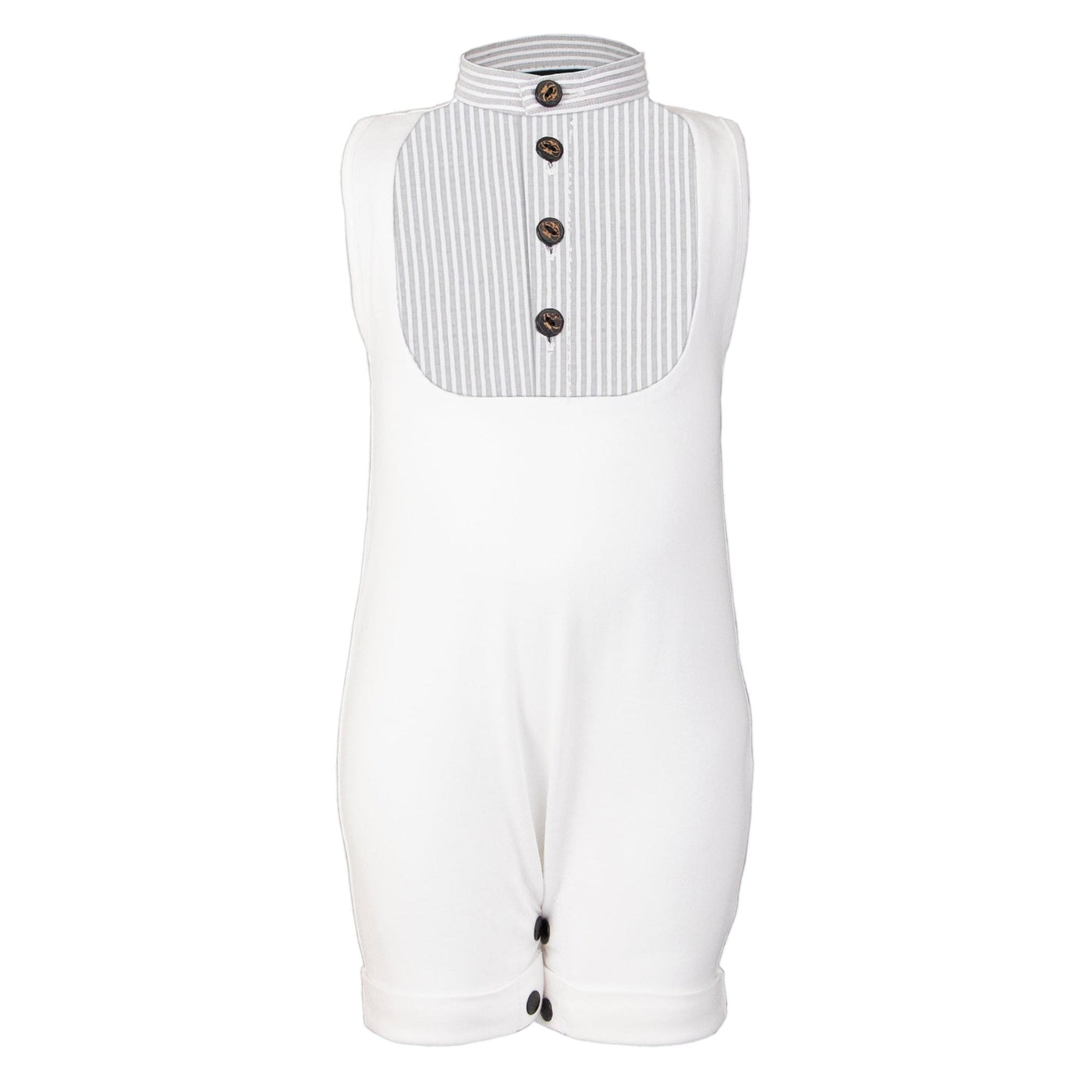 Fehér baba playsuit pamutdzsörzéből