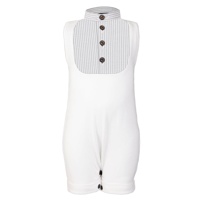Fehér baba playsuit pamutdzsörzéből