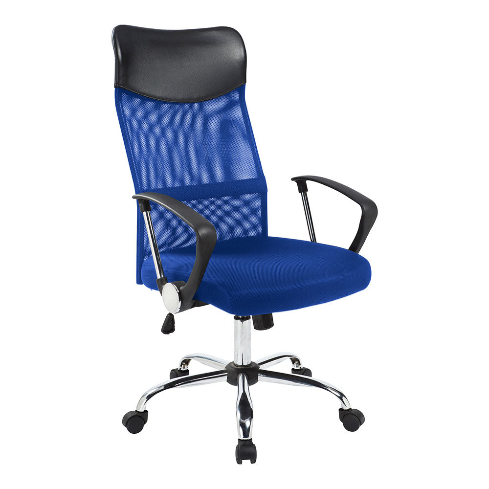Ergonomikus irodai szék magasított háttámlával - kék-0