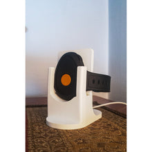 White 3D printed charging dock for a Gondosóra watch with original magnetic cable compatibility