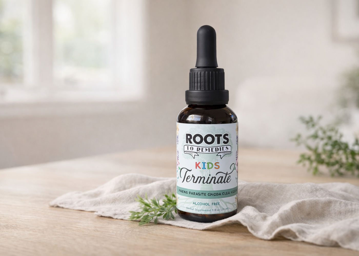Kids Terminate alcohol-free herbal cleanse drops for digestive balance