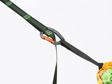 Eco-friendly green hammock strap kit with carabiners and carrying bag