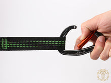Eco-friendly green hammock strap kit with carabiners and carrying bag