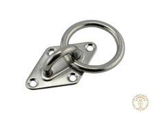 Stainless steel hammock wall mounting kit with plates, rings, hooks and screws