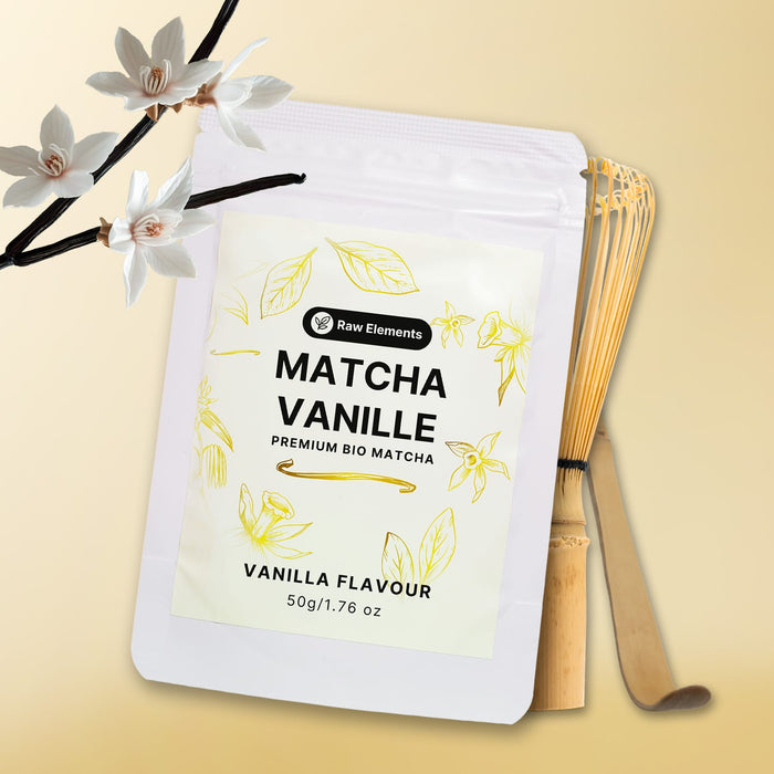 Vaníliás matcha kezdő szett bambusz kiegészítőkkel