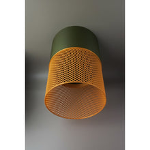 Loom Moss Dune 3D printed pendant lamp in moss green and warm golden Dune tones