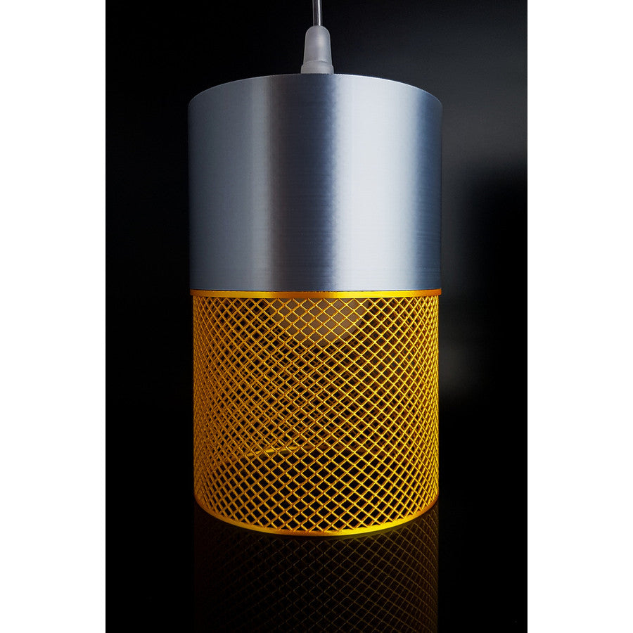 Silver and gold Nebula Aura pendant light with lattice-style lower section
