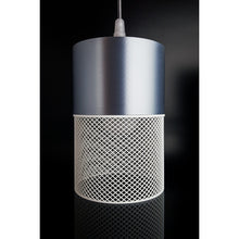 Loom Nebula Ivory silver-grey and white lattice pendant light
