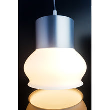 Nava Nebula Ivory modern pendant light with silver-effect top and matte ivory body