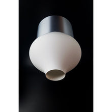 Teara Nebula Ivory modern lamp with silver-grey top and ivory sculptural shade