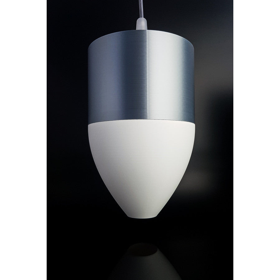 Nova Nebula Ivory pendant light with silver-grey and matte ivory finish