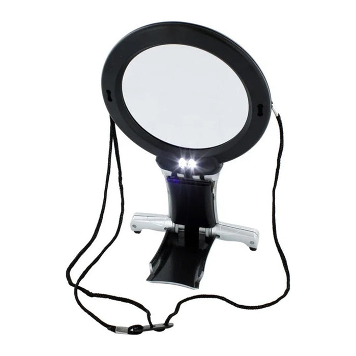 Nyakbaakasztható nagyító 2 LED-del, hidegfehér-0