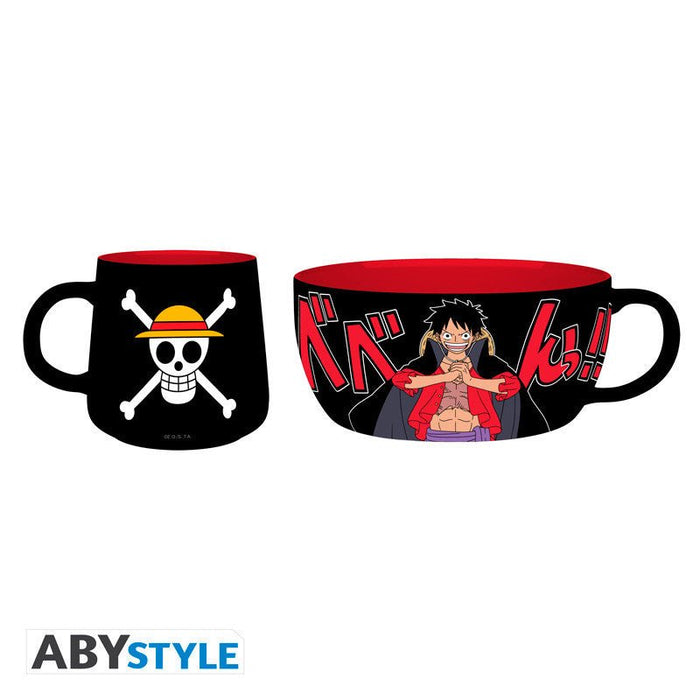 One Piece - reggeliző szett - bögre + tál - Luffy - Zencloudshop.eu