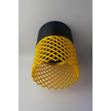 Vertex Onyx Aura 3D printed pendant light with black upper section and golden-yellow lower element