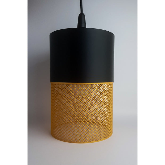 Loom Onyx Dune 3D printed pendant light in satin black and golden yellow