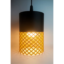 Vertex Onyx Dune 3D printed pendant light with black and golden-yellow design