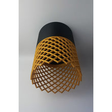 Vertex Onyx Dune 3D printed pendant light with black and golden-yellow design