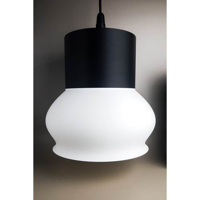 Nava Onyx Ivory 3D printed pendant light with black and ivory design