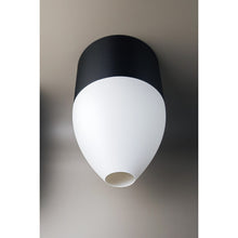 Nova Onyx Ivory 3D printed pendant light with black upper section and ivory conical lower shade