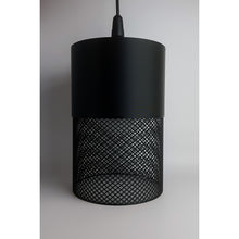 Black Loom Onyx Max 3D printed pendant light with mesh-textured shade