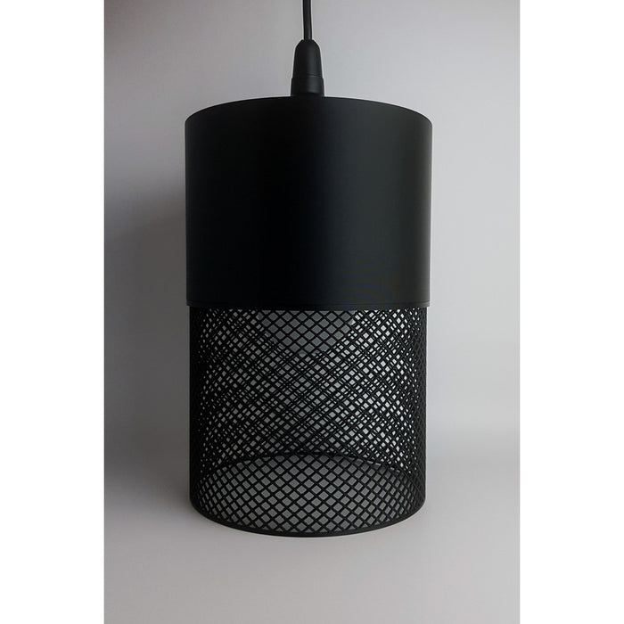 Black Loom Onyx Max 3D printed pendant light with mesh-textured shade