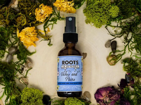 Herbal magnesium muscle relief spray in 2 oz bottle