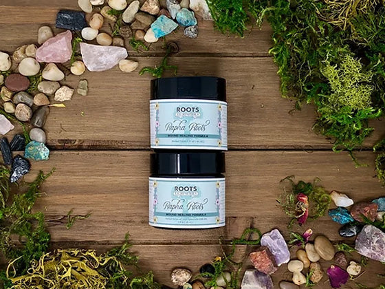 Herbal wound healing salve in 2 oz size