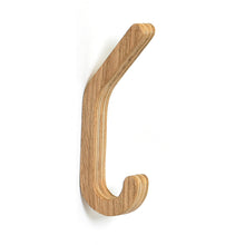 Set of two minimalist wooden wall hooks for coats and home storage
